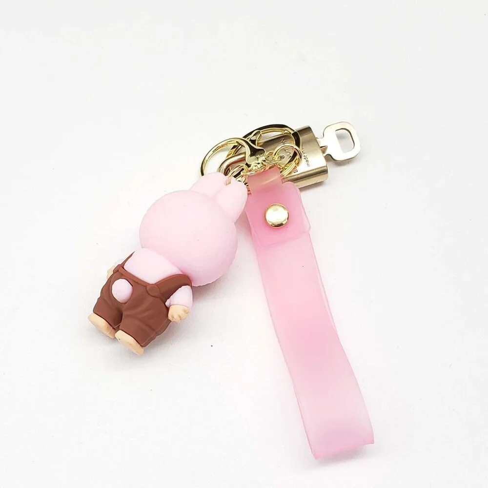 LV Authentic Gold Padlock 🔒 Key Set w/ Unbranded Labubu Keychain Charm